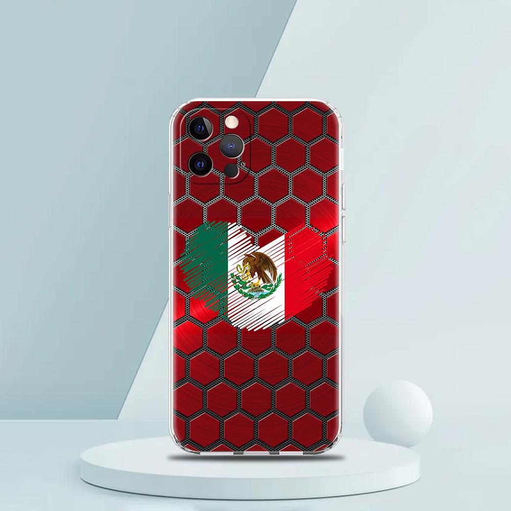 Для iPhone 15 16 14 13 12 11 Pro Max XS X XR SE 7 8 Plus мягкий прозрачный силиконовый чехол Флаг Мексики Роскошный чехол для телефона