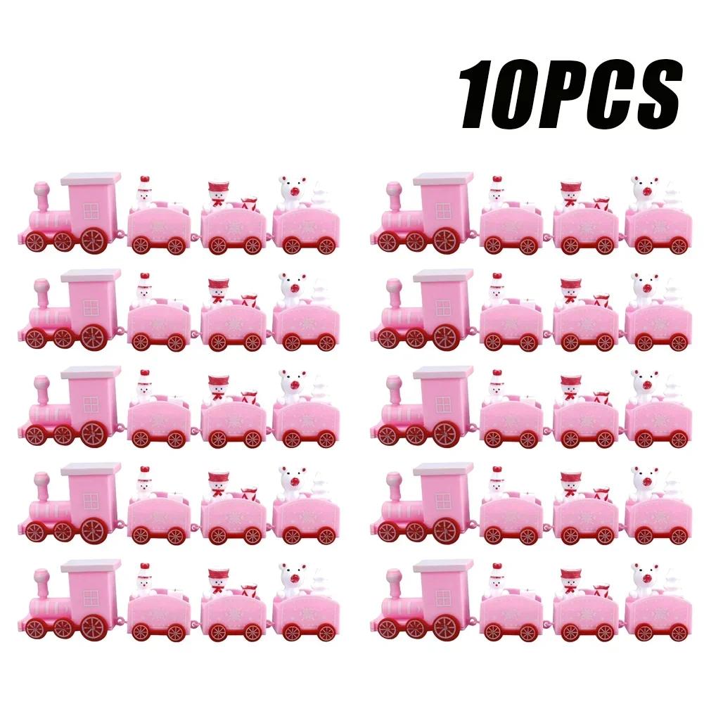 1-10PCS Christmas Train Decoration Mini Train Ornament Hanging Christmas Tree Decor Kids Gift Cake Topper Holiday Home Display
