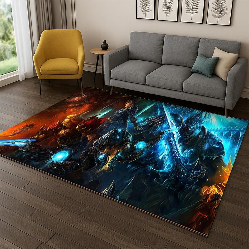Demon Hunter Arthas World of Warcraft WOW Game Carpet Rug for Bedroom Living Room Sofa Doormat Home Decor,Area Rug Non-slip