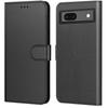 Case - Phonillico® - Google Pixel 7a - Black Wallet - Magnetic Flap - Card Storage