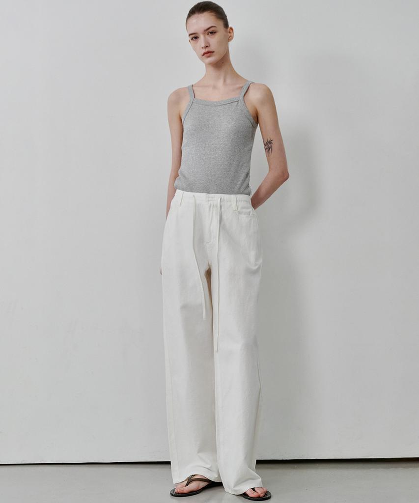 MALOUPE 9160 Linen Wide Pants (White)