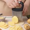 3 шт. Черная ручка Нержавеющая сталь Картофелечистка, Волнистый нож для нарезки картофеля фри, Кухонный инструмент для нарезки овощей