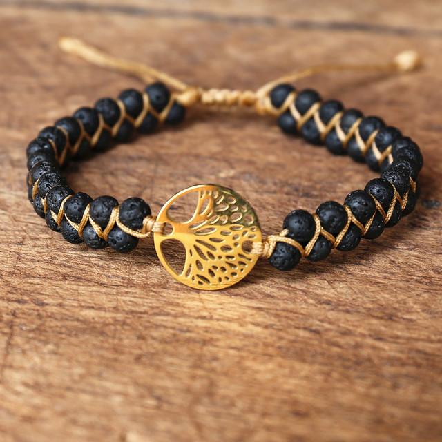 JYL TS Bracelet Double Layer Braided  Life Tree-Nurtures Growth & Stability