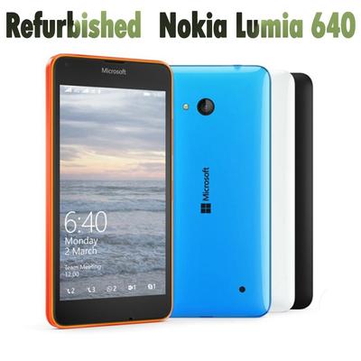 Восстановленный Nokia Разблокированный Оригинальный Nokia Lumia 640 одна SIM & две SIM 5,0 дюйма 8 МП Четырехъядерный 8 ГБ ROM 1 ГБ RAM Мобильный телефон с 1/2 SIM