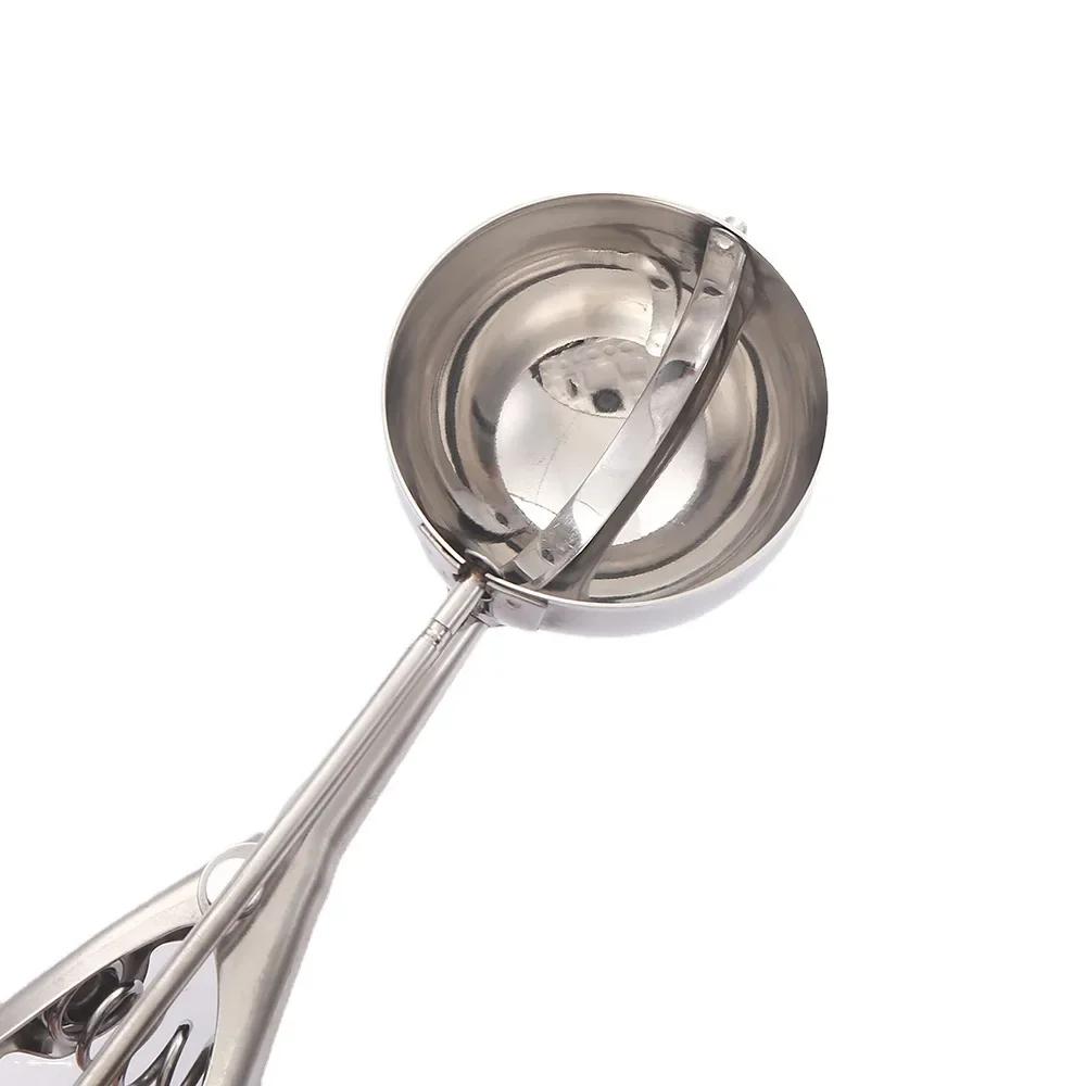 Stainless Steel Spoon Spring Handle Kitchen Stainless Ice Cream Mash Potato Scoop Kitchen Accessories 3 Size for Choos