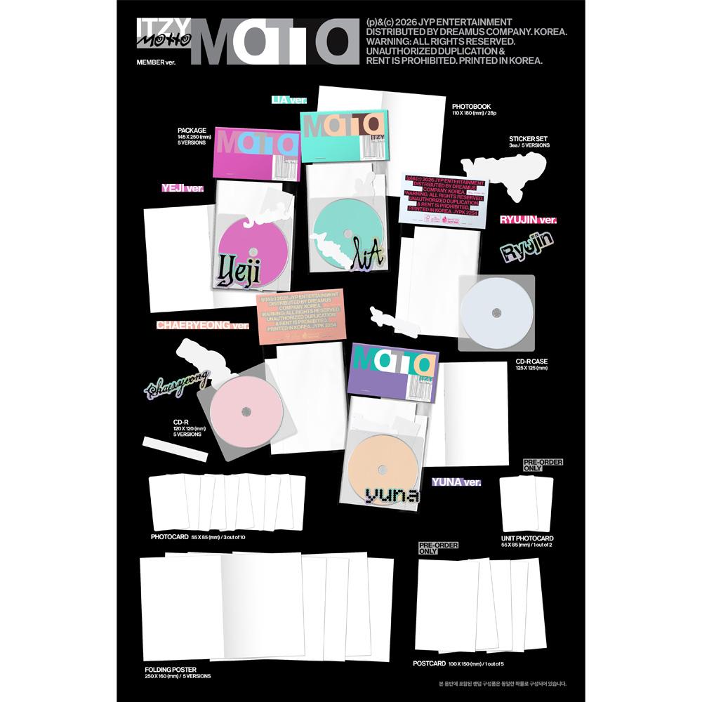 [Pre-Order] ITZY Motto Kpop Album CD Photocard Official Member Set Version