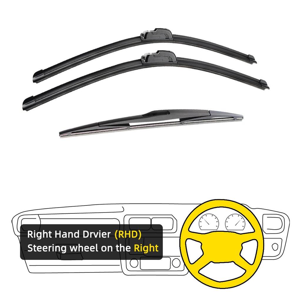 3 шт. для Subaru Impreza Hatchback MK3 GE GV GH GR 2007-2014 24 "16" 16 "передние и задние щетки стеклоочистителя лобовое стекло резак для окон аксессуары 2014