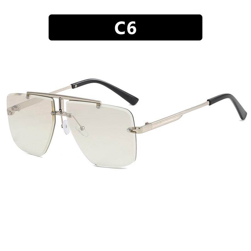 Новые мужские безободковые солнцезащитные очки неправильной формы, ретро, мужские, для вождения на открытом воздухе, солнцезащитные очки, модные женские очки, защита от УФ-излучения 400