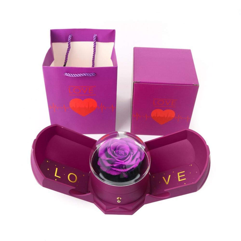 Forever Flower Eternal Rose Ювелирная шкатулка Подарочный замок Упаковка Коробка Ожерелье Подарочная коробка Жена