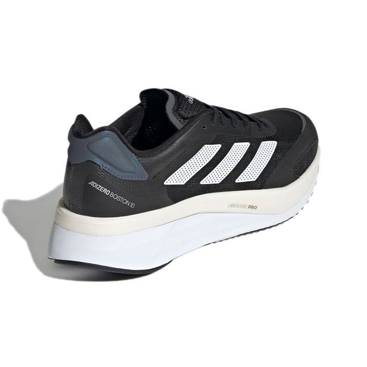 Adidas Adizero Boston 10 Широкие черно-белые кроссовки унисекс Core-Black Cloud-White Grey-Five GZ5426