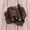 Multitool Belt Sheath Faux Leather EDC Belt Organizer 3 Pockets Belt Pouch with Flashlight Holder Pen Holder Keychain Clip for Men