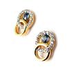 Altesse [L1321] - Gold Plated 'Scarlett' Blue Topaz Earrings