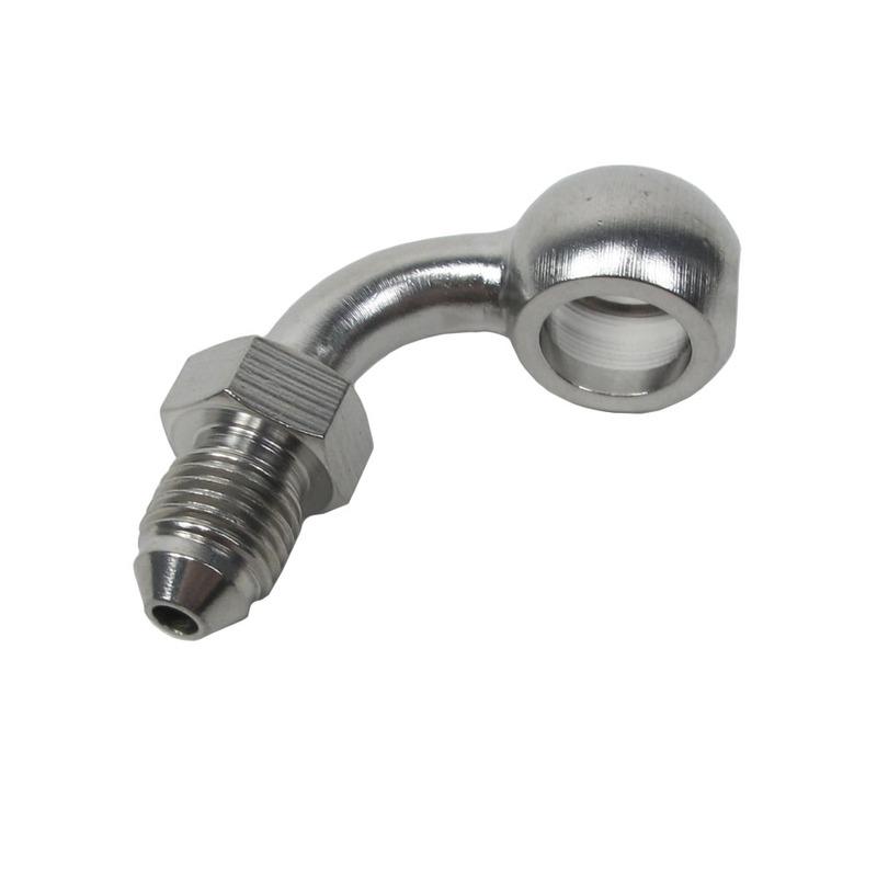 Stainless Steel 3/8" 10mm AN3 90 Degree Banjo Brake Line Adaptor Fitting For Harley Touring Road King FLHX FLHT Sportster