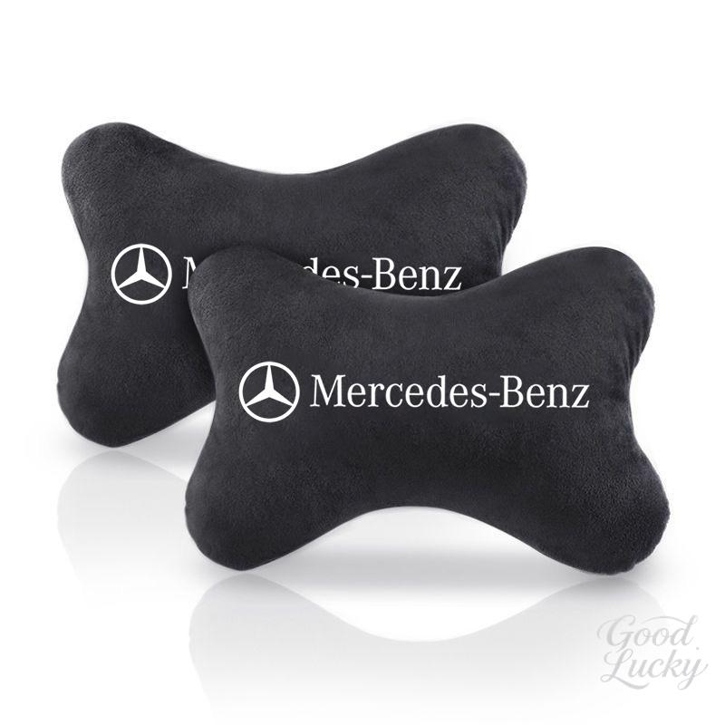 CQL1 Car Headrest Neck Pillow Seat Belt Shoulder Pad protection Cover For Mercedes Benz A C E S G Class GLC CLE CLA GLB GLS W177