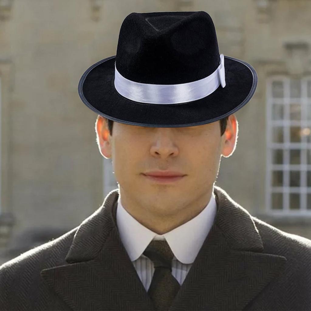Винтажная шляпа федора для женщин и мужчин с поясом, шляпа панама, шляпа фокусника, черная шляпа с плоским верхом, шляпа для косплея, маскарадная шляпа