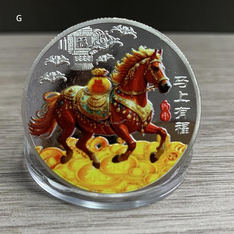 Монета Украшение 2026 Зодиак Лошадь Цветная Памятная Медаль Год Лошади День Рождения Маленький Подарок Металлические Изделия