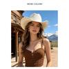 Unisex Suede Fedora Hat Solid Color Western Cowboy Jazz Hat
