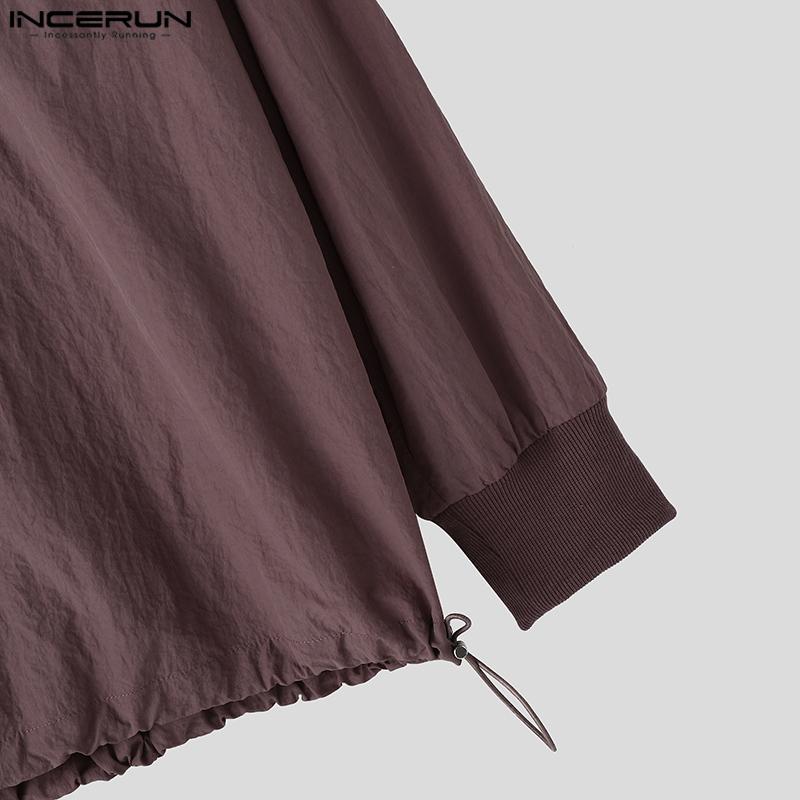 INCERUN Мужские свободные топы с капюшоном и длинным рукавом с вышитыми буквами