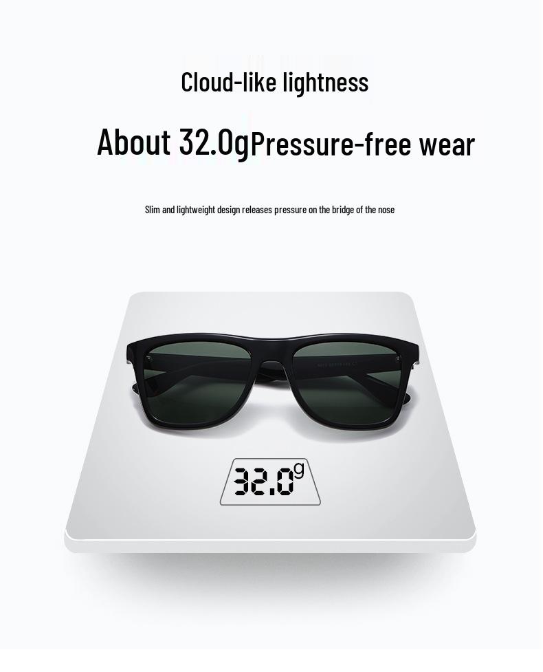 Мужские ацетатные поляризационные солнцезащитные очки: Большая оправа, защита от УФ-лучей для вождения и рыбалки