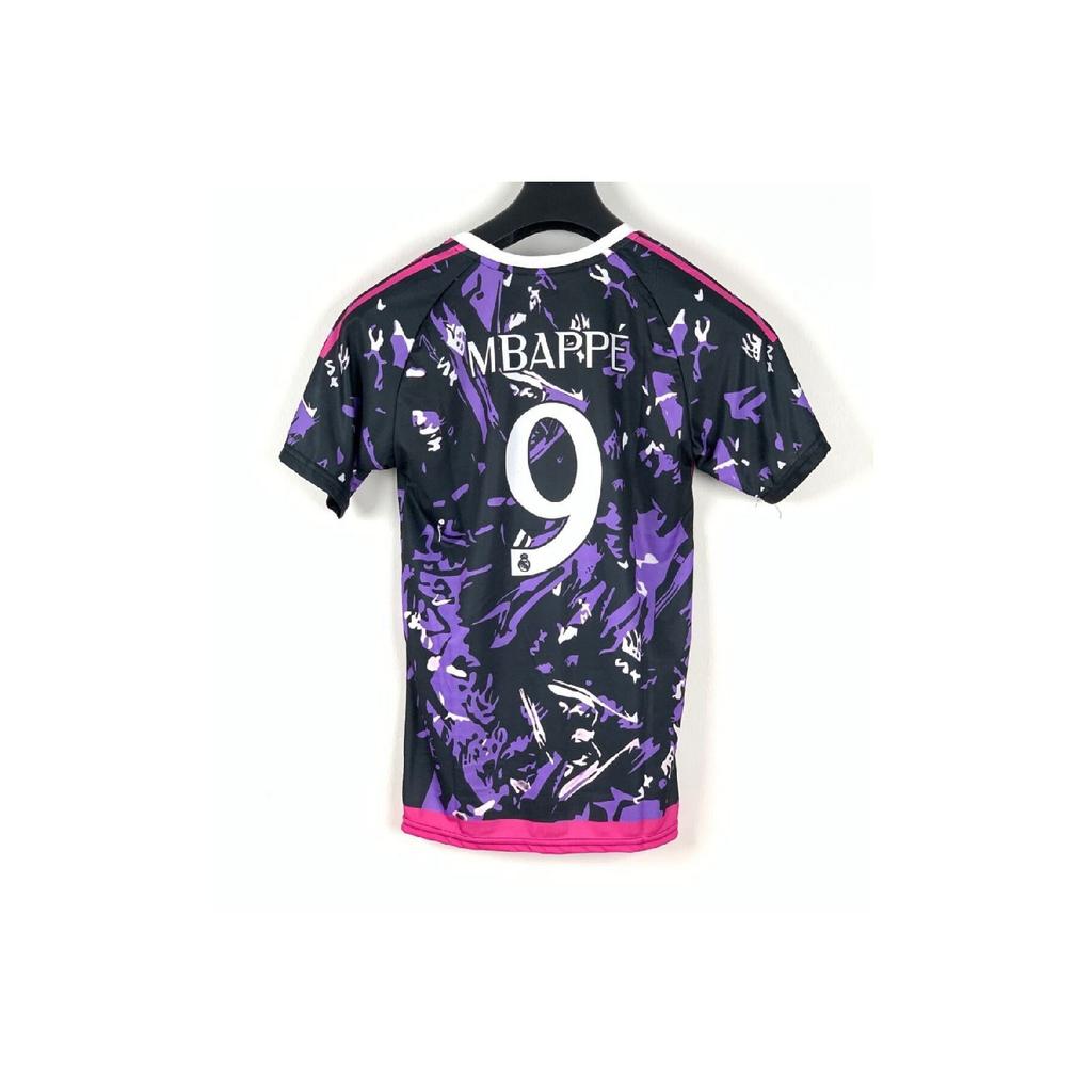 Детский трикотаж специального дизайна Mbappe с фиолетовым узором (джерси-шорты-носки-браслет) Набор из 4 шт.