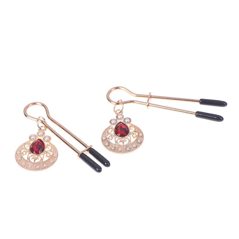 1 пара металлических зажимов для сосков на груди, зажим для женского клитора, ювелирные изделия для пирсинга, секса