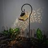 Wrought Iron Hollow LED Solar Lamp Watering Can Sprinkles Solar Light Outdoor Waterproof Shower Light Garden Decoration