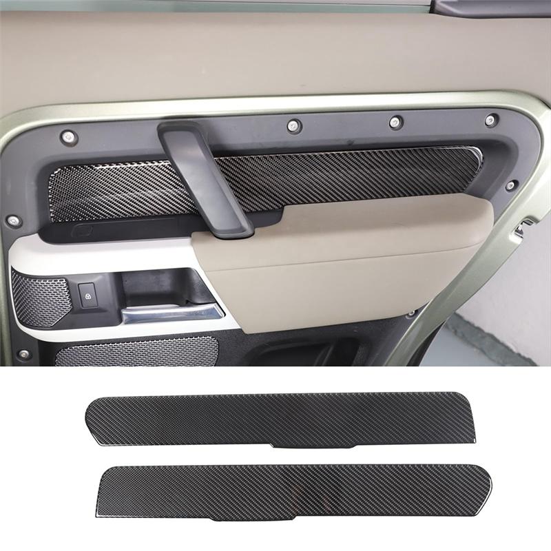 Carbon Fiber For Land Rover Defender 110 130 -2024 Rear Door Inner Armrest Panel Cover Trim Interior Accessories-A87Q