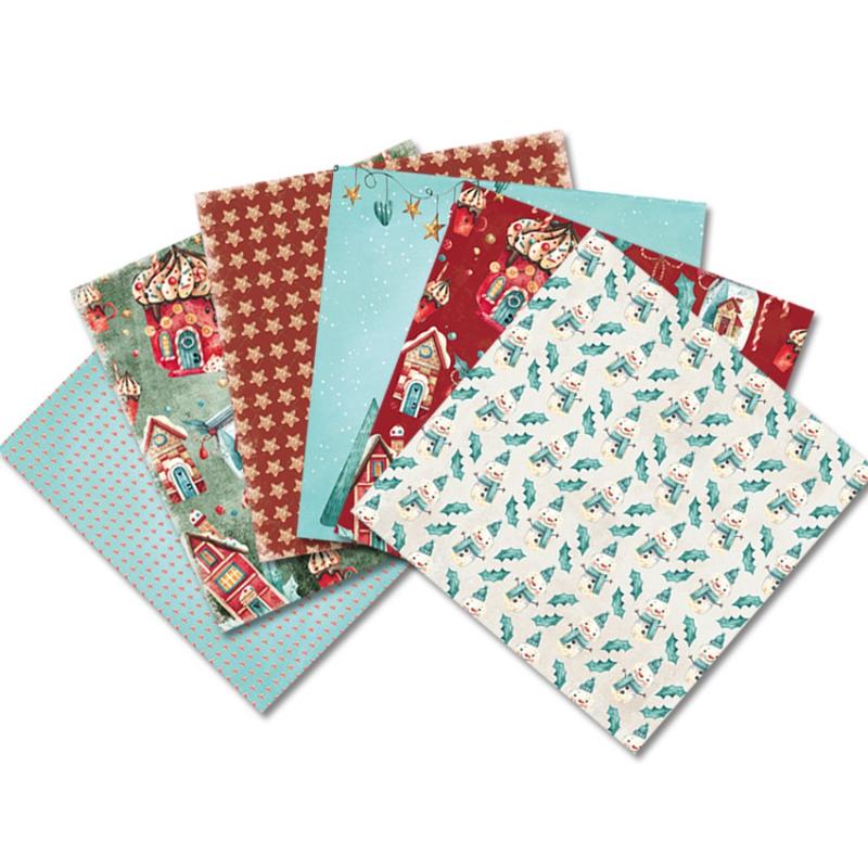 24 листа рождественской темы, крафт-бумага, подушечки для резки, художественный фон, оригами, скрапбукинг, изготовление карт