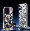 Магнитный чехол «Оранжевая тыква-череп» для iPhone 15/16/17 Pro Max - Прозрачный с полным покрытием