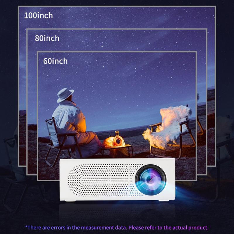 1080P Portable Mini Projector Usb Power Supply For Home Cinema Outdoor Camping Wired Phone Connection 100 Inches Screen Display