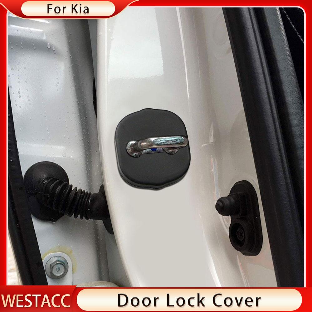 4 шт., защитная крышка для дверного замка автомобиля из АБС-пластика, наклейка для Kia Rio 5 Mohave Morning Rondo 7 Carens Koup Optima