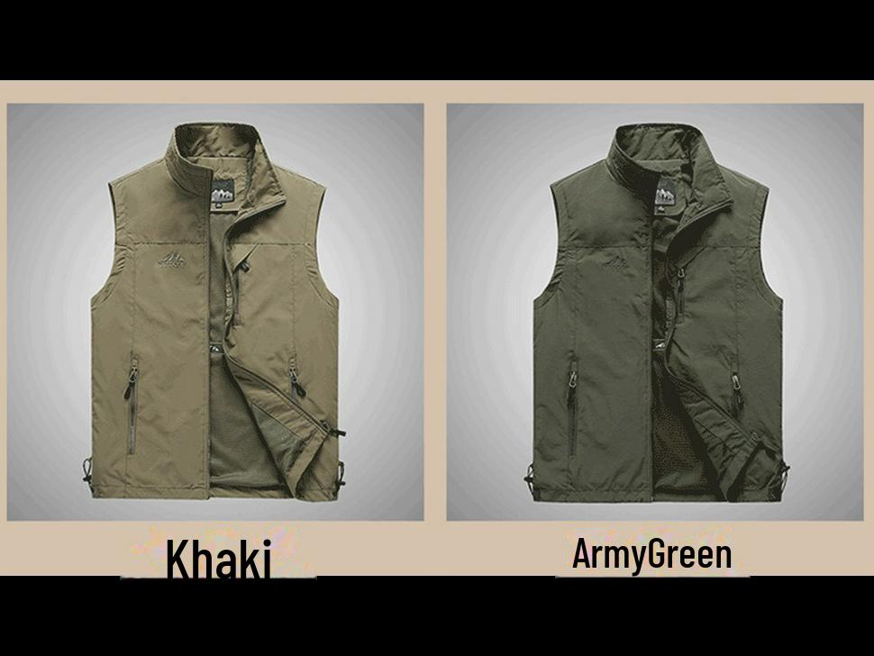Мужской жилет для активного отдыха с несколькими карманами – жилет с воротником-стойкой на все времена для фотосъемки, рыбалки и повседневной носки.