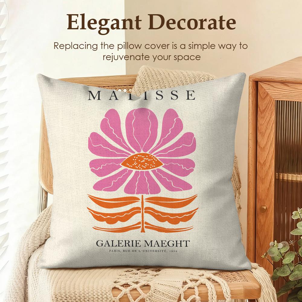 Henri MMatisse Nordic Art Cushion Cover Natural Linen Organic Fabric DoubleSided Printing Sofa Home Decor Gift Pillow Case