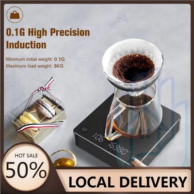 Кофейные весы Автотаймер Светодиодный дисплей/ Перезаряжаемые через USB / Кухонные весы Электронные весы 3кг/0,1г Высокая точность