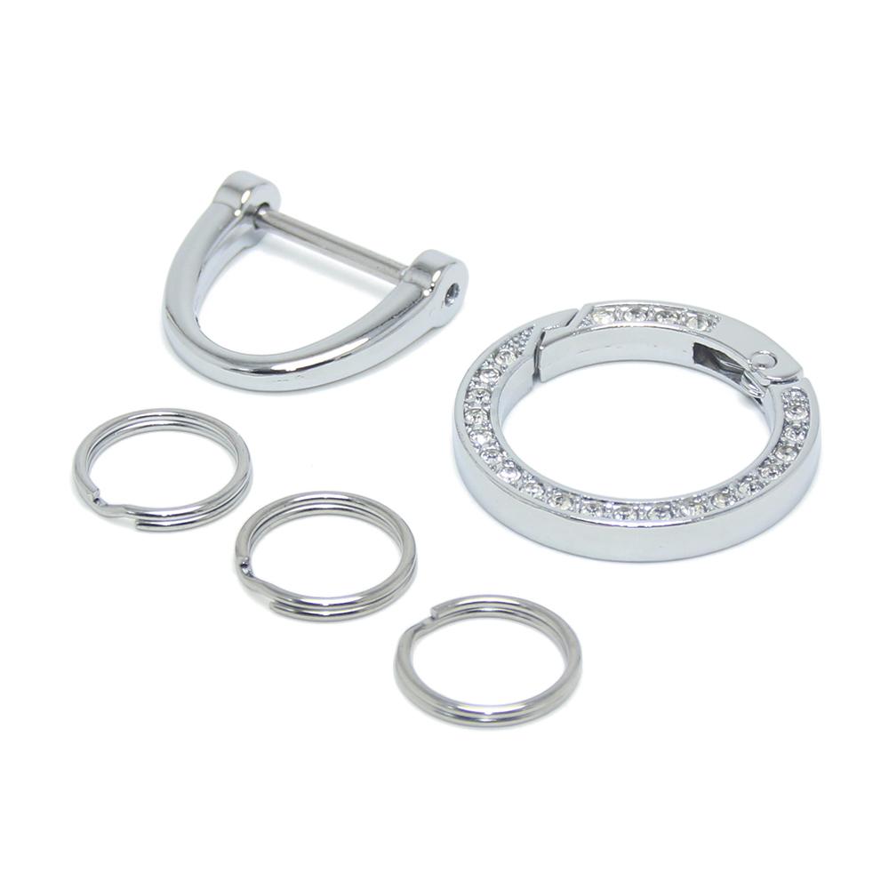 DIY Horseshoe Buckle Clasp Holder Rhinestones Metal Keyring Accessories Cheap Screwdriver Split Keyring Metal Parts