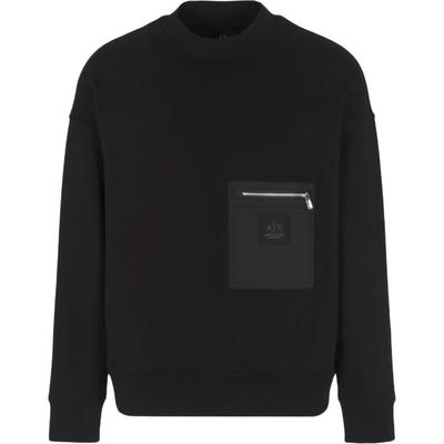 FW24 Круглый вырез Лонгслив Свитшот с логотипом-буквой Мужской свитшот Черный XM000121-AF10830-UC001