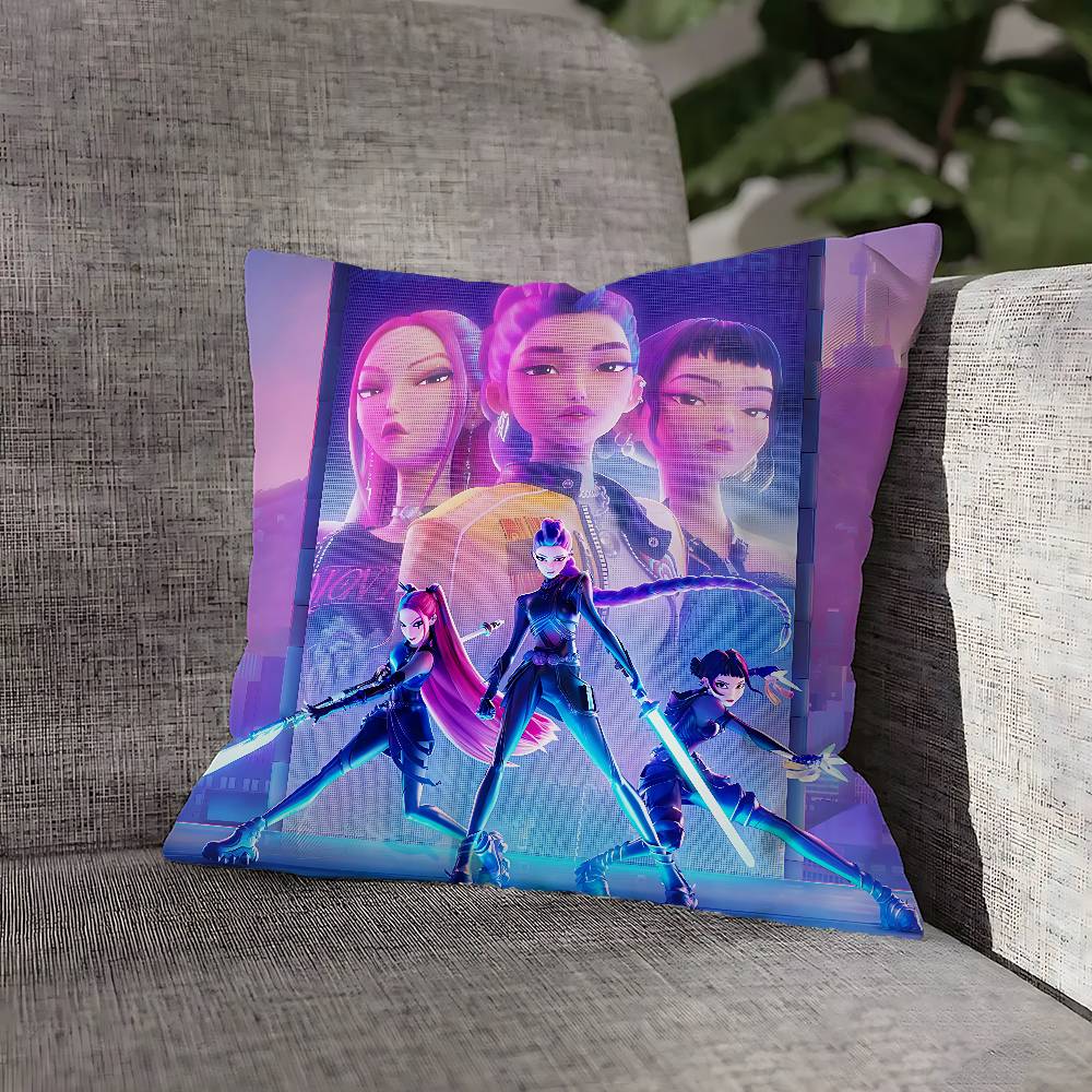Kpop D-Demon H-Hunters Saja Pillow Case For Sofa Decor Home Car Office Room Printing Cushion Cover Decorations And Protector