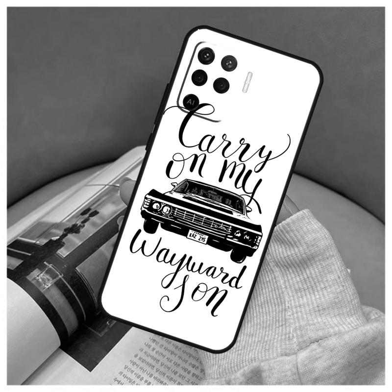 Сверхъестественный Чехол CARRY ON MY WAYWARD для Oppo A16 A76 A96 A60 A98 A58 A78 A18 A38 A80 A40 A77 A57 A17 A74 A54 A94 A15 A5 Pro