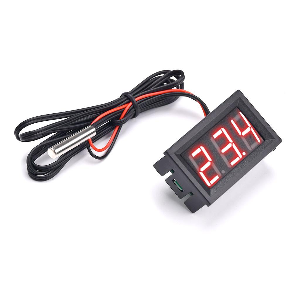 DC 4-30V Mini Digital LED Thermometer for Car Temperature Monitor Panel Meter Measuring Range -50-120°C with Temperature Probe