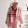 Stripe Color Matching Gradual Change Stripe Warm Shawl Scarf Imitation Cashmere Unisex Versatile Fringed Scarf