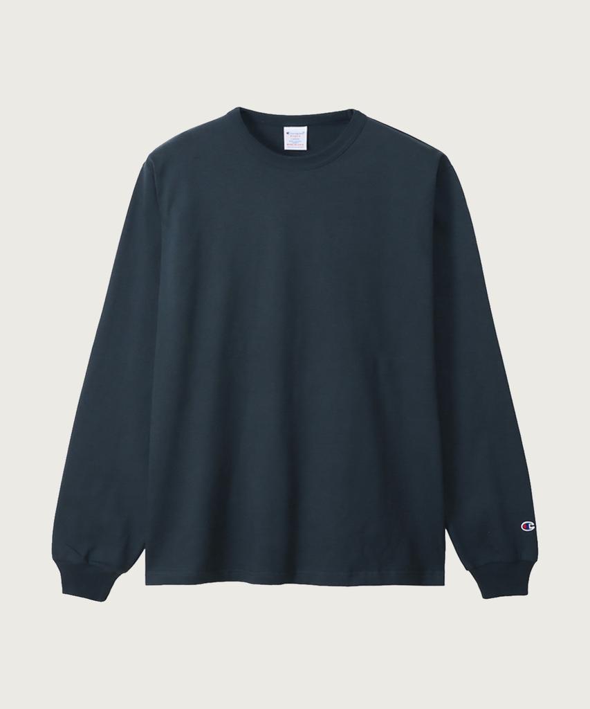 CHAMPION T1011 Heavyweight Raglan Long Sleeve T-Shirt Navy (Made In Usa)