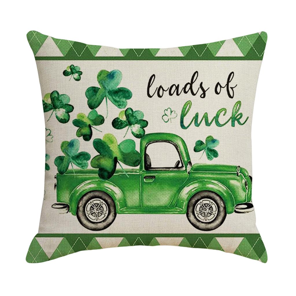 43x43cm St Patricks Day Decorations For Home Cushion Cover Clover Pillowcase Saint Patricks Irish Party Decorative Pillowcase
