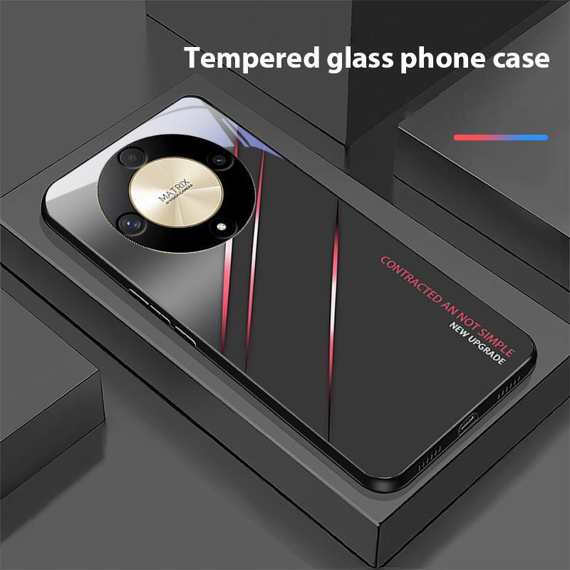 Градиентный треснувший красный чехол для телефона из закаленного стекла Honor Magic 6 50 70 90 Lite X7b 200 Pro Nova 10 Nova 5T X6 P30 Pura 70 Ultra