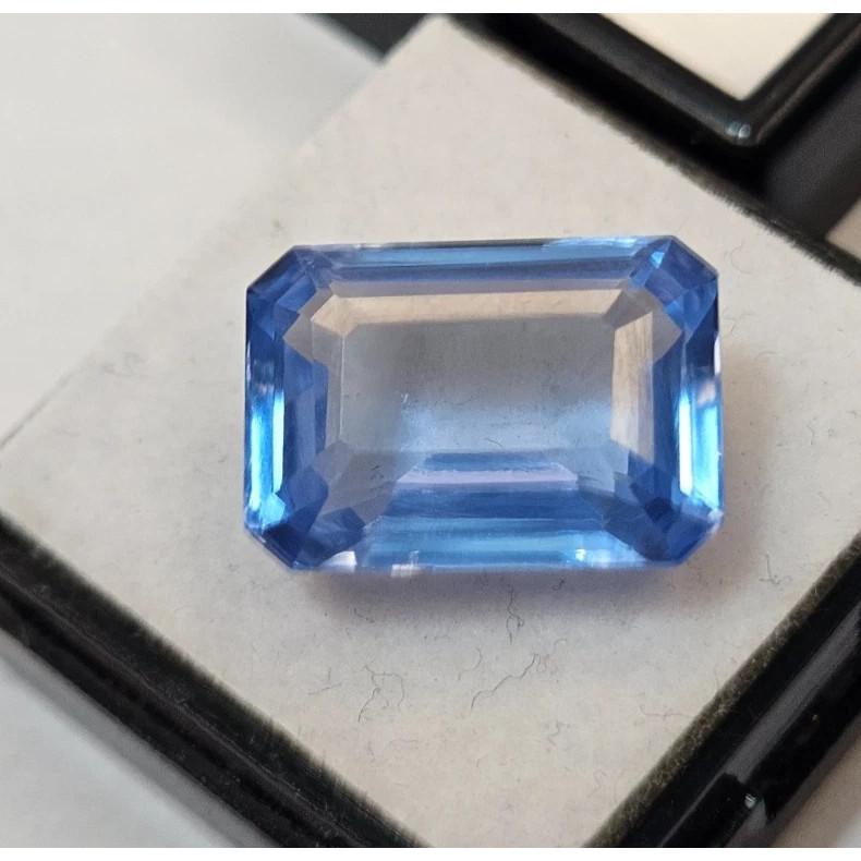 Amazing Blue Aquamarine 12-13 Ct Emerald Cut Beautiful Certified Loose Gemstone