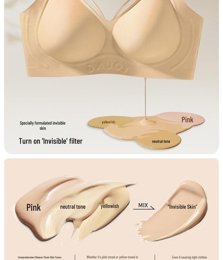 Seamless Plus Size Invisible Support Bra for Women - Lifting, Anti-Sagging, Thin Style, Minimizing Large Chest