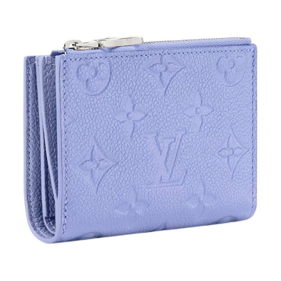 Louis Vuitton Lisa Wallet Blue Frost Monogram Embossed Empreinte Cowhide Leather Women Wallets M26518
