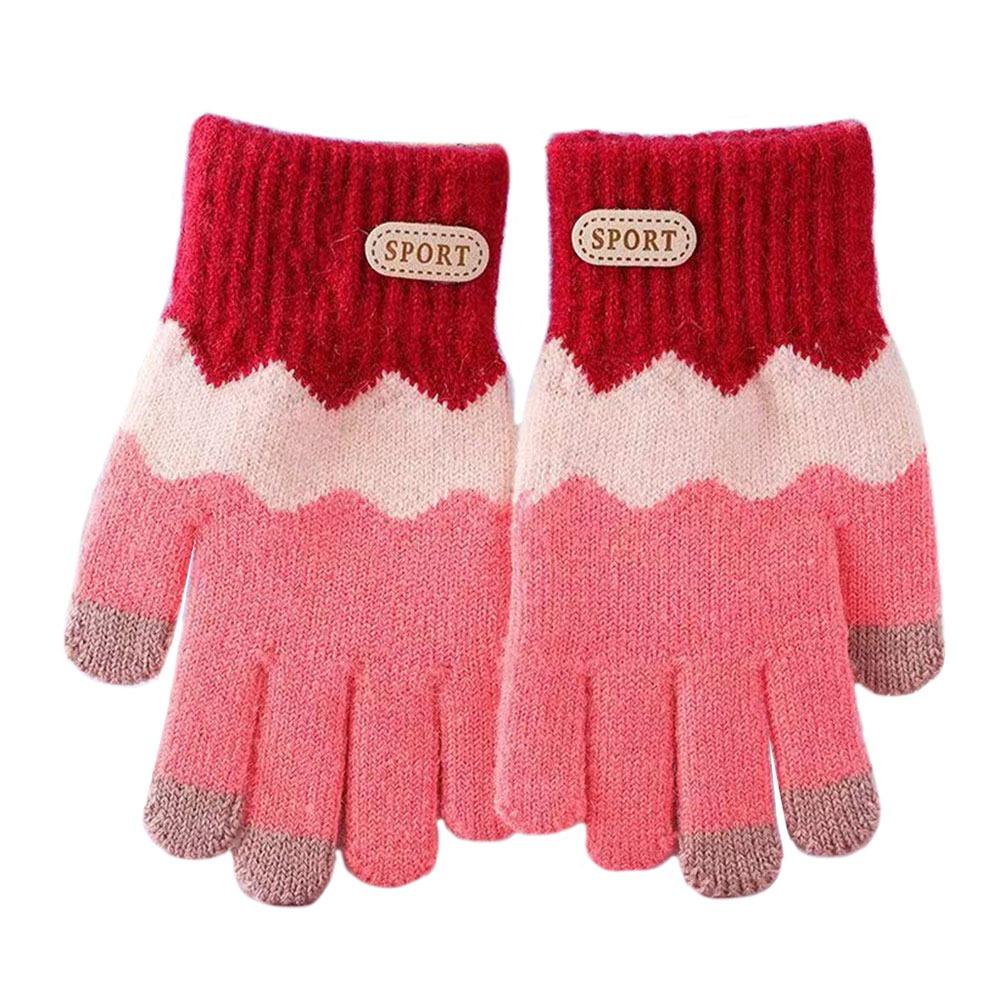 Warm Kids Winter Gloves Windproof Full Finger Children Mittens Soft Elastic Baby Gloves for 6-14 Years Old Baby Boys Girls
