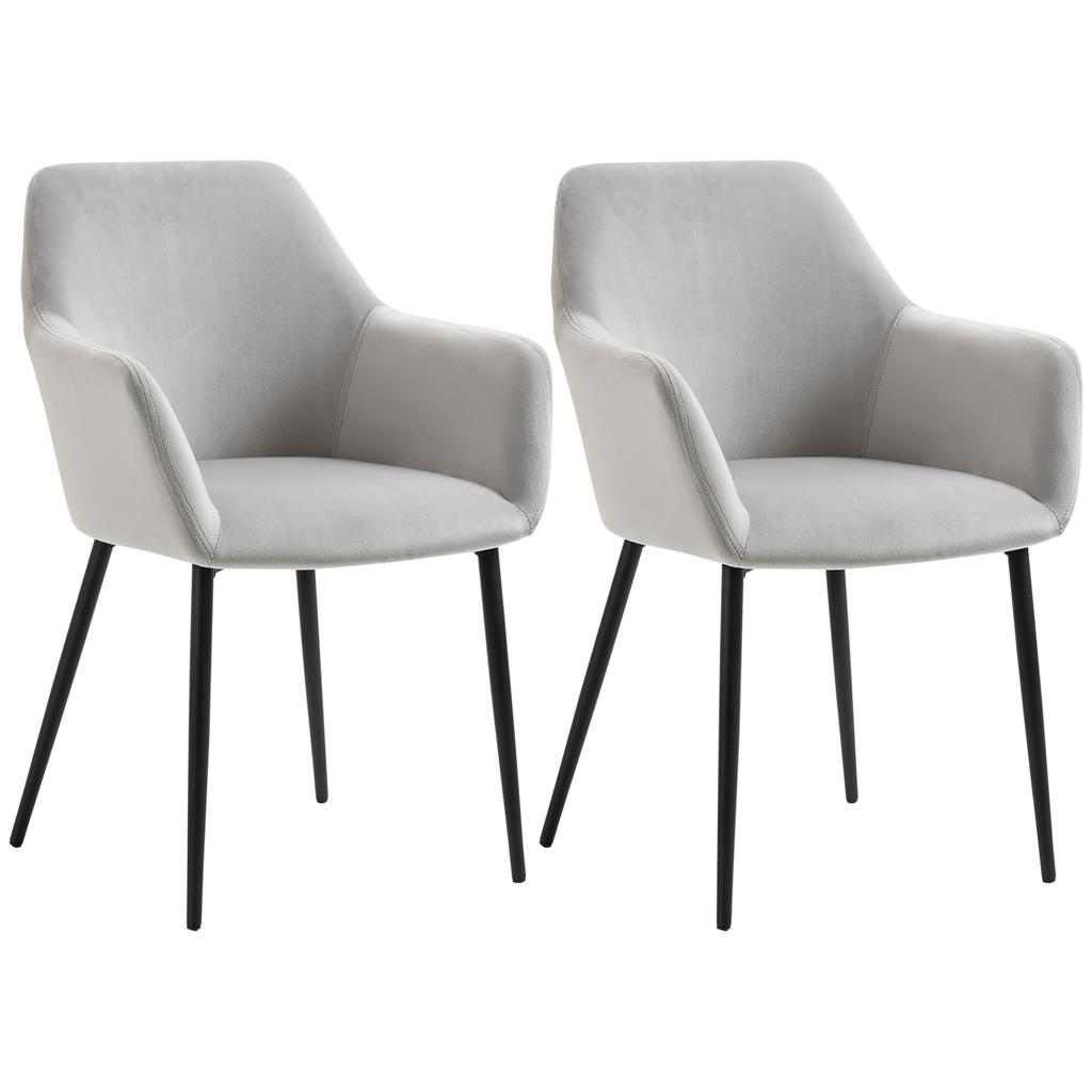 Dining Chair Set, Comfortable, 54x57x80 cm, Light Grey