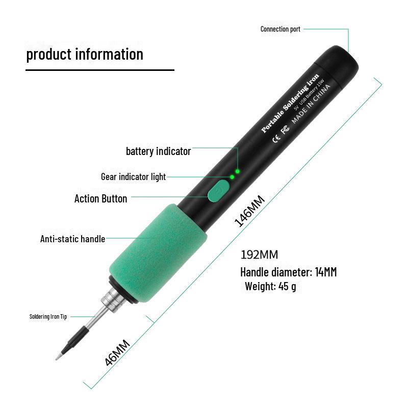 Комплект портативного паяльника USB 5 В 15 Вт для домашней сварки и штамповки пластика
