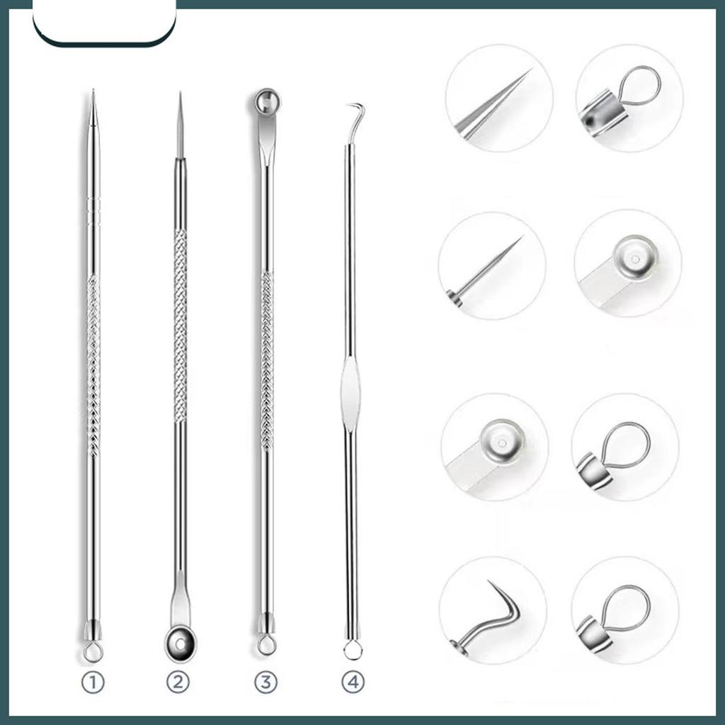 Blackhead Remover Stainless Steel Ingrown Hair Removal Kit Acne Whitehead Popping Zit Removing For Nose Face